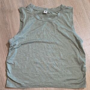 Yogalicious Sage Green Sleeveless Crewneck Cropped Tank